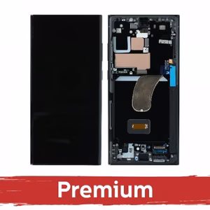 LCD ekraan, ühilduv Samsung S918 S23 Ultra raamiga / Cream / OEM