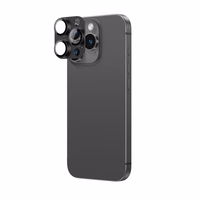 AmazingThing Aviation-Grade Alloy Karastatud klaas Lens jaoks iPhone 16 Pro / 16 Pro Max Camera Lens - Must