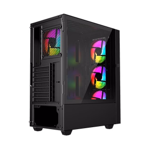 Игровой корпус компьютера Gembird Fornax 4000 ARGB, ATX, Midi Tower, подсветка, чёрный