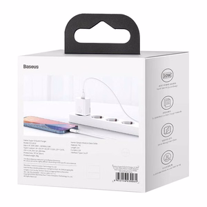 BASEUS Laadija Type C + Kaabel Type C to Lightning PD QC3.0 3A 20W TZCCSUP-B02/CCCJGCE-D valge