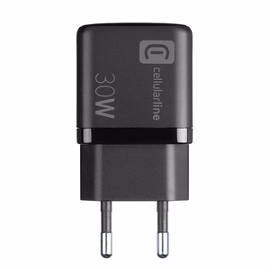 Cellularline Multipower Micro GaN USB-C ja USB-A Power Delivery võrgulaadija, 30 W, must