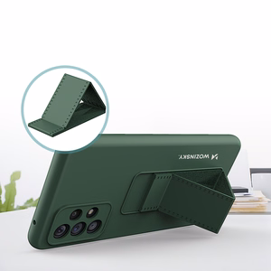 Wozinsky Kickstand Case silikoonist ümbris koos statiiviga Samsung Galaxy A73 jaoks must