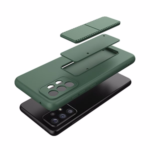 Wozinsky Kickstand Case silikoonist ümbris koos statiiviga Samsung Galaxy A73 jaoks must
