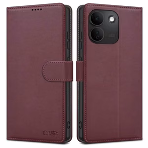 Tech-Protect Wallet ümbris Xiaomi Redmi Note 17 Pro Max 5G jaoks, bordoopunane