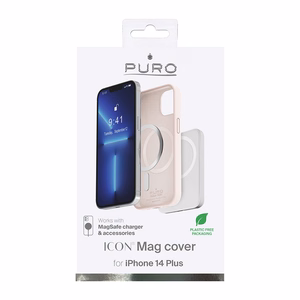Puro ICON MAG ümbris seadmele iPhone 14 Plus, MagSafe'iga ühilduv, Dusty Pink värvitoonis