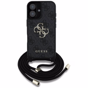 GUESS ümbris jaoks IPHONE 16 Plus GUHCP16MP4GMGCRK (CBDY PU 4G Big Logo W/Cord Strap) must