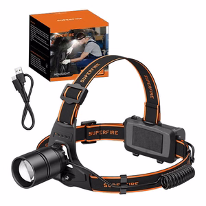 Superfire HL71 headlamp taskulamp, 500 lm, USB, 5 modes