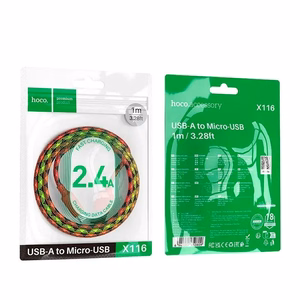 Кабель USB A - Micro USB Hoco 2,4A 1 m градиент красный