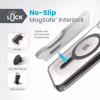 Speck Presidio Perfect-Clear ClickLock & MagSafe - iPhone 17e / 16e / 15 / 14 / 13 ümbris (Clear / Frosted must / Slate hall)