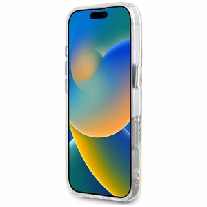 Guess IML Metal Colored Circle Classic Logo MagSafe ümbris jaoks iPhone 16 Pro - valge