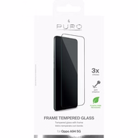 PURO Frame Tempered Glass - Oppo A94 5G Tempered Glass kaitsev Glass (must Frame)