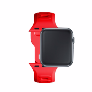 3mk silikoonrihm Apple Watchile, 42/44/45/46/49 mm, punane, suur suurus