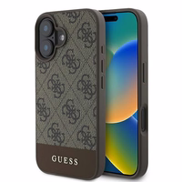 Guess 4G Bottom Stripe Ümbris jaoks iPhone 16 Plus 6.7" - Brown