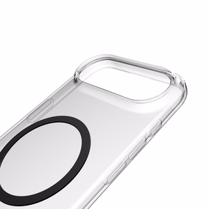 Puro Lite Mag TPU+PC Ümbris Compatible with MagSafe jaoks iPhone 17 Air - Läbipaistev with Must Ring