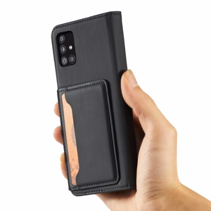 Magnet Card Case для Xiaomi Redmi Note 11 чехол-кошелёк с держателем для карт чёрный