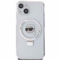Karl Lagerfeld KLHMP15SHMRSKHH iPhone 15 6.1" valge/valge hardcase Ring Stand Karl Head MagSafe