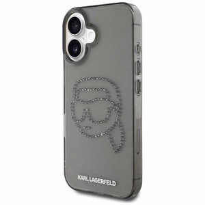 KARL LAGERFELD ümbris jaoks IPHONE 16 Pro KLHCP16LHKHDCELK (IML Rhinestones S K Head) must