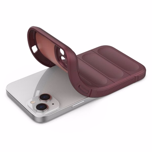 Magic Shield Case ümbris iPhone 14 Plus'ile elastne soomustatud ümbris burgundia värvusega