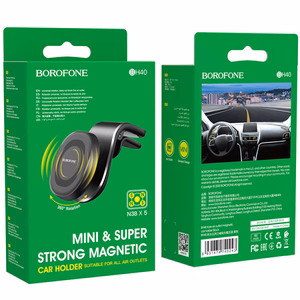 Borofone autohoidik BH40 Kyle magnetiline, ventilatsiooniavale must