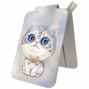 Nimmy New Big-Eye Cute Pets 2.0 Cat MagSafe magnetiline telefoni kaarditasku koos toega – hall