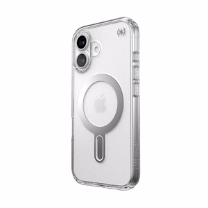 Speck Presidio Perfect-Clear MagSafe'i ja ClickLocki toega ümbris iPhone 16-le, Clear/Chrome