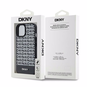 DKNY Leather Printed Pattern Metal Logo MagSafe Ümbris jaoks iPhone 15/14/13 - Must