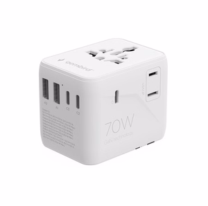 Gembird TPA-2A3C70-01-W universaalne reisiadapter, 70 W, valge