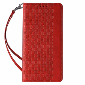 Magnet Strap Ümbris jaoks Samsung Galaxy S23+ Flip Wallet Mini Lanyard Stand punane