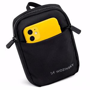 Wozinsky WMS-W1 veekindel unisex mini õlakott telefonile kahe lahtriga - must