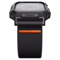 Spigen Lite Fit Pro Ümbris with Strap jaoks Apple Watch 4 / 5 / 6 / 7 / 8 / 9 / SE (44 / 45 mm) - Matte must