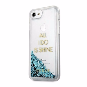 Guess GUHCP7GLUQBL iPhone 6/7/8 /SE 2020 / SE 2022 синий/синий жёсткий чехол Liquid Glitter Party