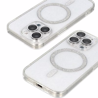 Glitter Magsafe Ümbris jaoks Samsung Galaxy S23 Ultra läbipaistev