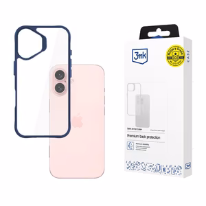 3mk Satin Armor Ümbris+ sinine jaoks Apple iPhone 16 - läbipaistev