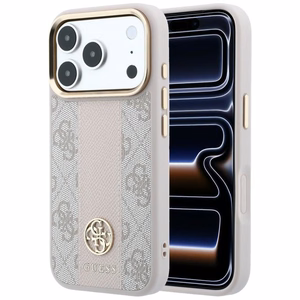 Ümbris mudelile IPHONE 18 Pro/17 Pro ühildub MagSafe'iga (Stripe Round and Classic Logos 4G) (värv: roosa)