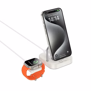 Wireles laadija Hoco 3in1 3A 5W compatible with Apple Watch CQ16A milky valge