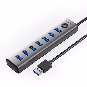 Orico CL7U-U3 jaotur 7x USB-A 3.0 + USB-C 5V/3A 1m - hall