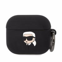 Karl Lagerfeld Silicone Karl Head 3D Ümbris jaoks AirPods 3 - must
