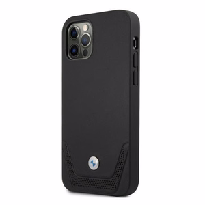 BMW nahast perforeeritud ümbris iPhone 12 Pro Max'ile - must