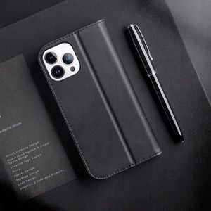 Dux Ducis Hivo Nahast Flip Cover Ehtne nahast rahakott kaartide ja dokumentide jaoks iPhone 14 Pro Brown