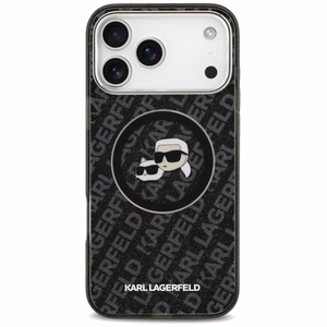 Karl Lagerfeld IML Glitter Karl&Choupette Heads Logo MagSafe Ümbris jaoks iPhone 17 Pro Max - Must