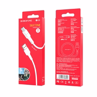 Borofone Kaabel BX30 Silicone - USB to Micro USB - 2,4A 1 metre valge