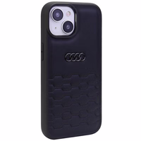 Audi GT Synthetic Leather ümbris jaoks iPhone 15 Plus - must