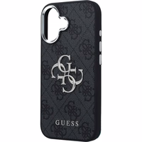 GUESS ümbris jaoks IPHONE 17 GUHCP17SP4G4SMCK (4G PU Leather Ümbris with Big 4G and Classic Logo and Hõbedane Metal Camera Frame) must
