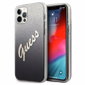 Guess GUHCP12LPCUGLSBK iPhone 12 Pro Max 6.7" must/must kõvakott Glitter Gradient Script