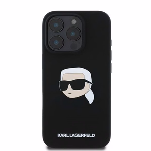 KARL LAGERFELD ümbris jaoks IPHONE 16 Pro Max compatible with MagSafe KLHMP16XSKHPPLK (Sil KL Head Print) must