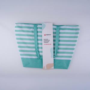 Alpina triibuline rannakott, 49.3 × 16 × 34 cm, türkiissinine ja valge
