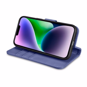 iCarer rahakoti ümbris 2in1 Cover iPhone 14 Plus Anti-RFID nahast klappümbriline ümbris helelilla (WMI14220727-LP)