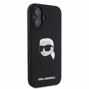 KARL LAGERFELD ümbris jaoks IPHONE 16 compatible with MagSafe KLHMP16SSKHPPLK (Sil KL Head Print) must