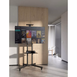 Manhattan TV ja monitori ratastega alus 1 ekraanile, 37–65", must, VESA 200x200–600x400 mm, maks. 40 kg