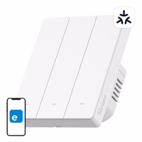SONOFF M5-3C-80W WiFi Matter nutikas seina lüliti (3-channel, jaoks raam)